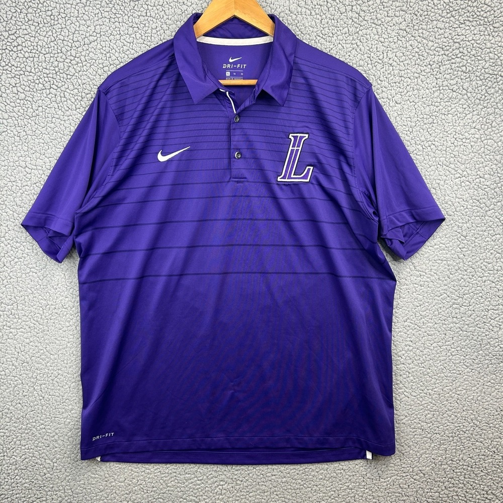 LSU Tigers Shirt Mens XL Purple NCAA Football Nike Dri Fit Polo Golf Lightweight